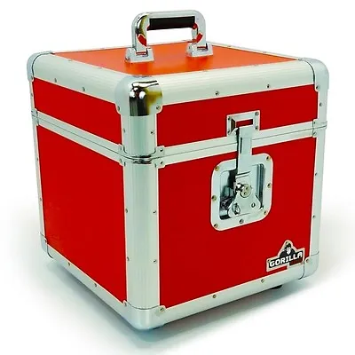 Gorilla LP100 12  Vinyl Record Storage Box Flight Carry Case Holds 100 (RED) • £44.95