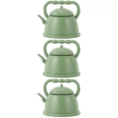  Set Of 3 Metal Office Desktop Teapot Decor Miniature Kettle • £11.99