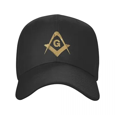 Men Women Gold Freemason Logo Baseball Cap Adjustable Masonic Mason Dad Hat • $16.99
