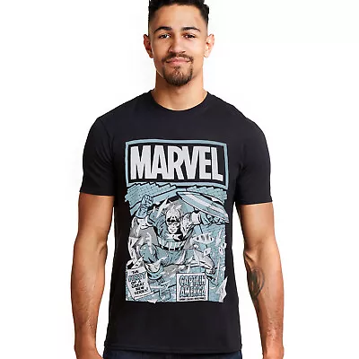 Official Marvel Mens Captain America Living Legend T-shirt Black S - XXL • £9.99