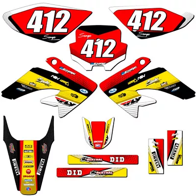 2004-2010 CRF 100 RICOCHET Yellow Senge Graphics Kit Compatible With Honda • $94.99