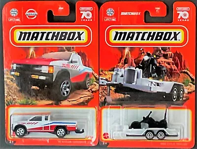 Matchbox 1995 Nissan Hardbody D21 Pickup AND Trailer COMBO 70 Year Anniversary • $25.46