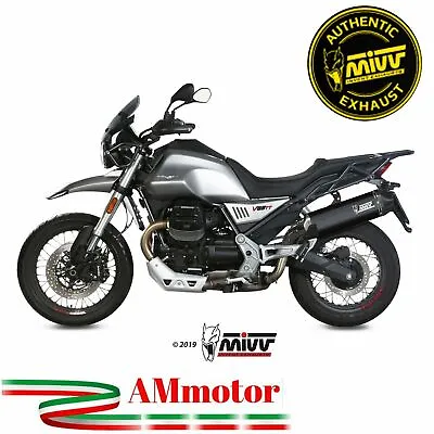 Mivv Moto Guzzi V85 TT 2022 Exhaust Motorcycle Speed Edge Steel Black Approved • $598.93