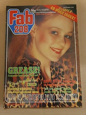 FAB 208 WITH OK Magazine - 21st October 1978 (40-PAGE ISSUE - GREASE Pin-up) • £7.99