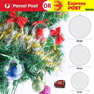 30pcs Christmas Ball Fillable Baubles Clear Ball Xmas Tree Decor Ornament Bulk • $16.47