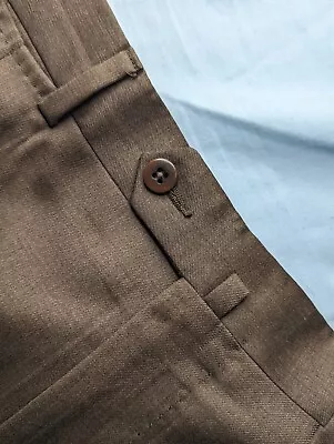 Ermenegildo Zegna Brown Merino Wool Dress Pants 38 X 32 Recent Slacks • $27.30