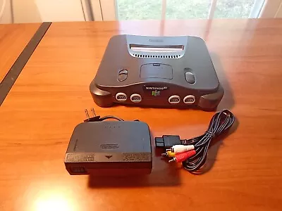 Nintendo 64 N64 Console + Cables *TESTED* Lot#F • $75.99