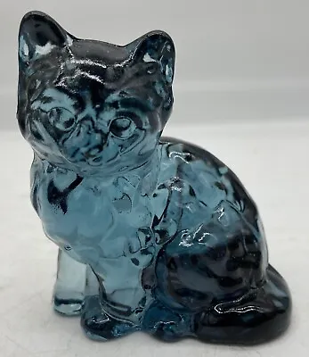 Kitten Kitty Fluffy Cat - Midnight Blue Glass - Mosser USA • $28.99