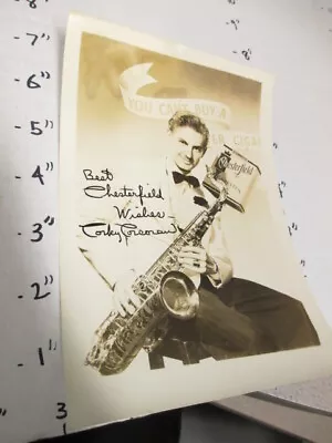 CORKY CORCORAN 1940s Martin Tenor Sax Chesterfield Cigarette Promo Fan Photo • $29.99