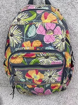 Vera Bradley Jazzy Bloom Backpack Womens Zipped Quilted Logo Floral 17 X15  • $19.95