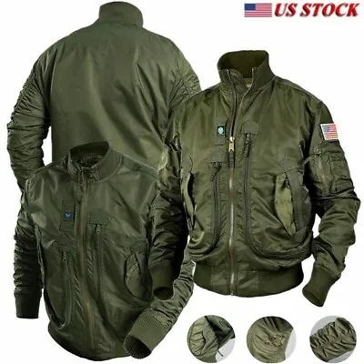 Men's MA1 Bomber Jacket US Army Military Flight Pilot Air Flying Jacket Coat   • $54.99