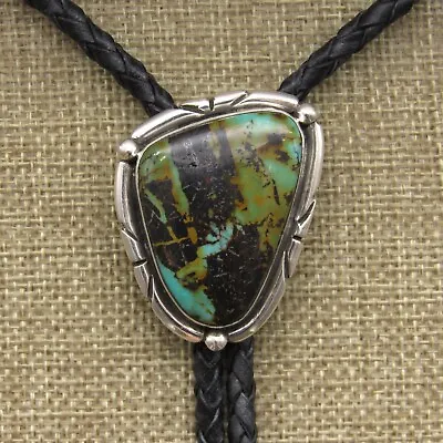 Sterling Silver Matrixed Turquoise Bolo Tie By Jose Campos+ • $375