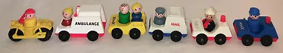 Vintage Fisher Price Little People Lot Police Motorcycle Mail Fire Ambulance • $37.99