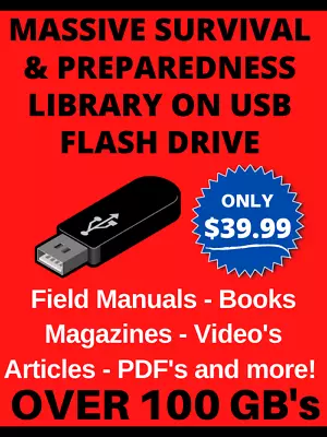 Survival & Preparedness Information USB Library - Over 100 GB's! Free Shipping • $36.98