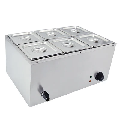 £118 • Buy 1500W Bain Marie Electric Wet Well Sauce Food Wet Heat Food Warmer 1/6 *6 Pans