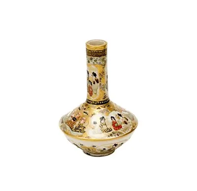 Japanese Satsuma Hand Painted Miniature Porcelain Vase Meiji Period • $96