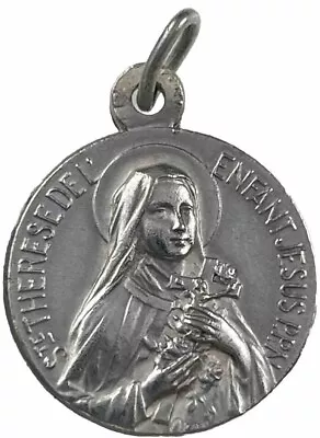 Vintage Catholic St Therese Silver Tone Religious Medal France • $12.99