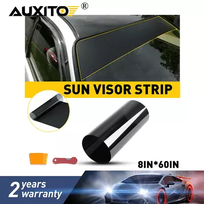 Sun Visor Strip Tint Film Car Front Windshield UV Shade Accessorie Black 60 X8  • $25.99