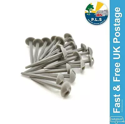 £7.95 • Buy Groundsheet Carpet Pegs Heavy Duty Grey Plastic Mushroom Domed Tent Awning X 20