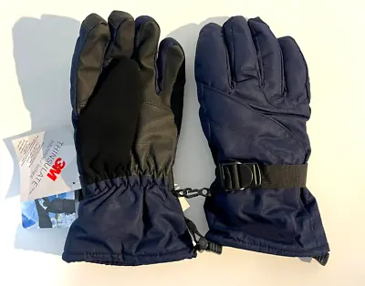 Andorra Men's Thinsulate Touchscreen Abstract Navy Blue Medium Ski Gloves • $13.75