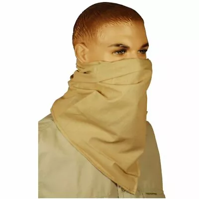 3pc 100% Cotton Army Issue Desert Sand Face Cloth Neckerchief Sweat Rag • £5.95