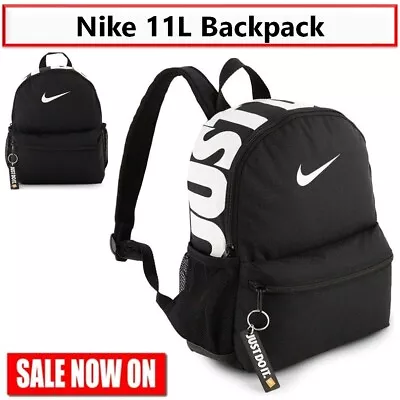 Nike Backpack Kids 11L Just Do It Mini Back Pack Black Bag Carry On Hiking Sport • $62.50