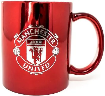 Manchester United FC Ceramic Metallic Red Devils Mug Football Gift • £12.99