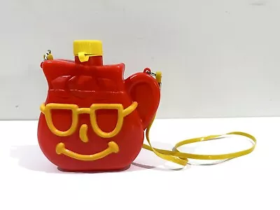 Rare Vintage Kool-Aid Man Red Canteen Thermos Plastic Shoulder Strap Toy New! • $12.41