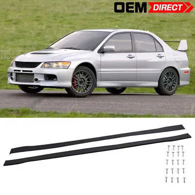 Fits 01-07 Mitsubishi Lancer EVO 8&9 Side Skirts Extensions Splitters Pair - PP • $88.99