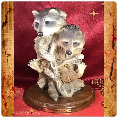 Midnight Mischief Raccoons Randall Reading Signed Sculpture 1252/4000 Mill Creek • $115