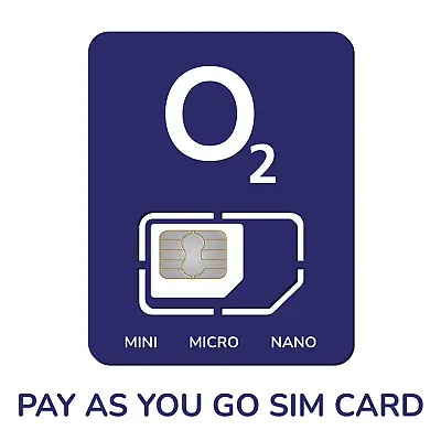 O2 Sim Card New Sealed Classic Only 99p Pay As You Go 02 MINI MICRO NANO BARGAIN • £0.99