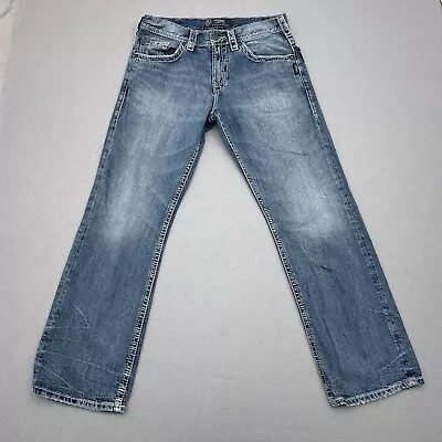 Silver Jeans Men 32x32 Gordie Bootcut Acid Wash Denim Blue Western • $24.99
