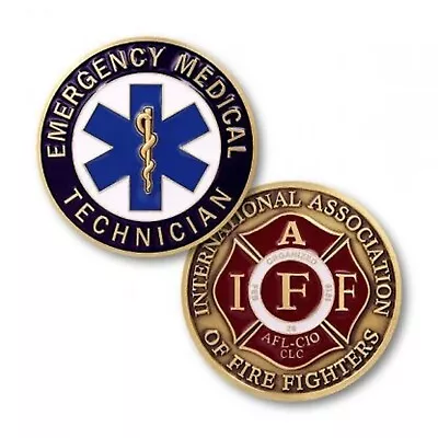 Iaff Emt Emergency Medical Technician Fire 1.75  Challenge Coin  • $36.99