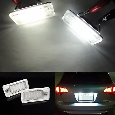 2x White 18-SMD LED License Plate Lights For Audi A3 8P A4 S4 B6 B7 A6 C6 A8 Q7 • $12.75