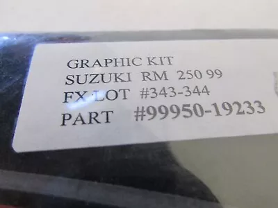 Suzuki 1999 RM250  FX   Graphics Kit  NEW IN PKG    99950-19233 • $69.99