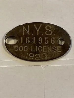 Vintage 1923 NYS New York State 161956 Dog License Token • $8.99