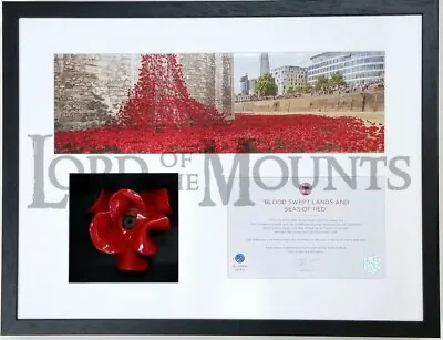 20 X16  Remembrance Picture Frame Tower Of London Ceramic Poppies - Black/White  • £54.99