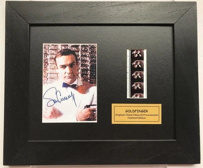 James Bond 007 'GOLDFINGER' SEAN CONNERY Signed Repro Original Filmcell Memorab* • £37.99