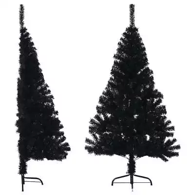 Artificial Half Christmas Tree With Sturdy Steel Stand Black 120 Cm PVC Bushy • $38.85