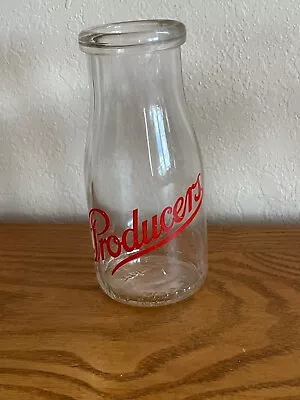 PRODUCERS DAIRY Antique DANVILLE ILLINOIS MILK BOTTLE VINTAGE HALF PINT GLASS • $18