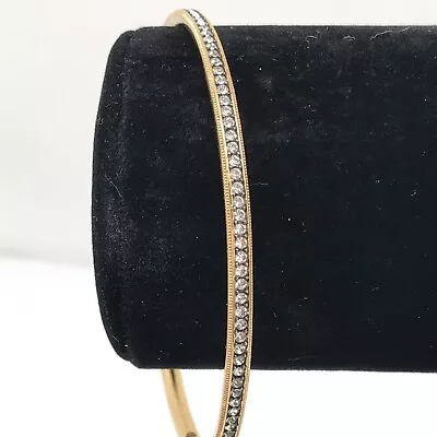 Nadri Gold Tone Channel Rhinestone Bangle Bracelet • $16