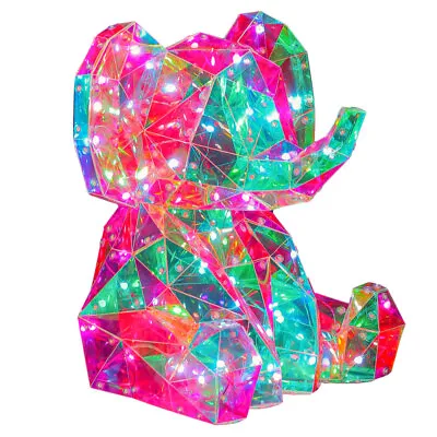 £39.25 • Buy Holographic RGB LED Lights Music Interactive Night Light Cosmic Elephant W/ App