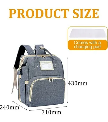 3 In 1 Foldable Mommy Baby Diaper Bag Travel Sleep Bed Portable Crib Backpack • £15