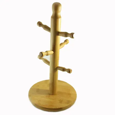 Natural Bamboo Mug Rack Tree 13.8x6.3in 4102 • $17.99