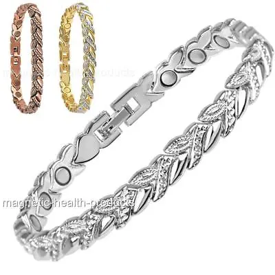 £11.99 • Buy Ladies Magnetic Healing Bracelet Silver Gold Copper Bangle Arthritis Pain Relief