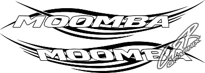 Set Of 2 - Moomba Ski Wake Boats Vinyl Decals Black Tribal - LARGE 72  - Glossy • $103.95