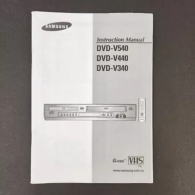 Samsung DVD-V540 V440 V340 DVD VCR-VHS Combo Operating Instructions User Manual • £3.48