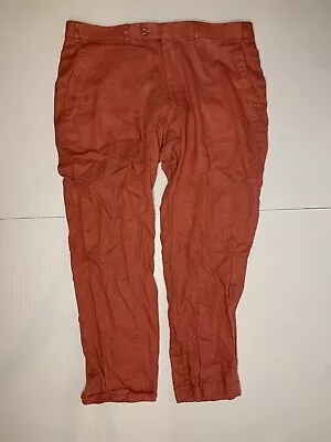 Michael Kors Pants Mens 36x30 Salmon Pink Slim Straight Trousers Adult Chino • $17.99