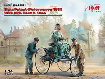 ICM 24041 Benz Patent-Motorwagen 1886 With Mrs. Benz & Sons 1/24 • $49.99