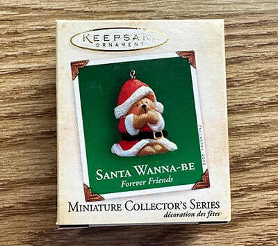 2004 Santa Wanna-Be ~ Teddy Bear In Santa Suit ~ Hallmark Miniature Ornament • $4.25